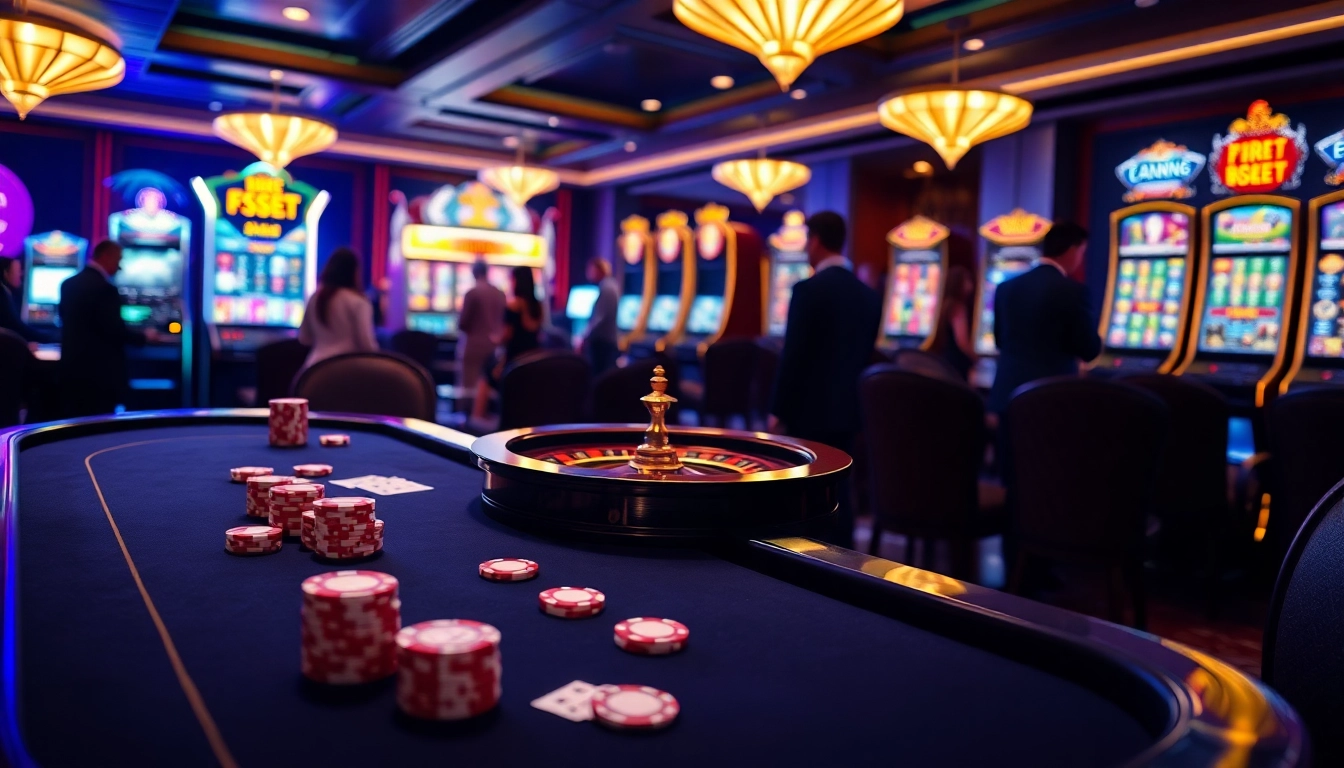 Experience high-stakes tension in the FSBET online gaming world with vibrant casino visuals.
