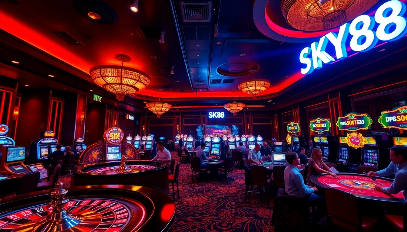 Engage in thrilling casino action at SKY88 with vibrant tables and exciting games.