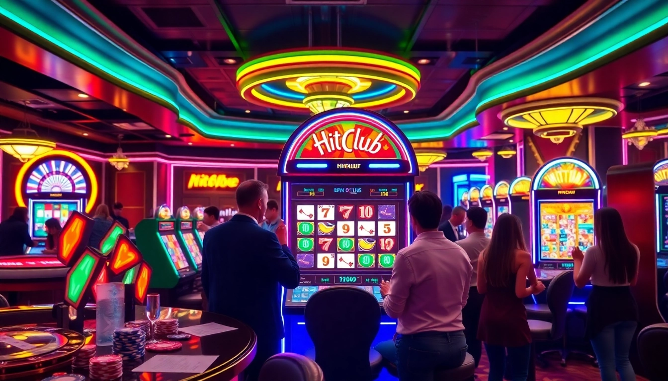 Experience the thrill of playing the Hitclub slot machine in a vibrant casino atmosphere.
