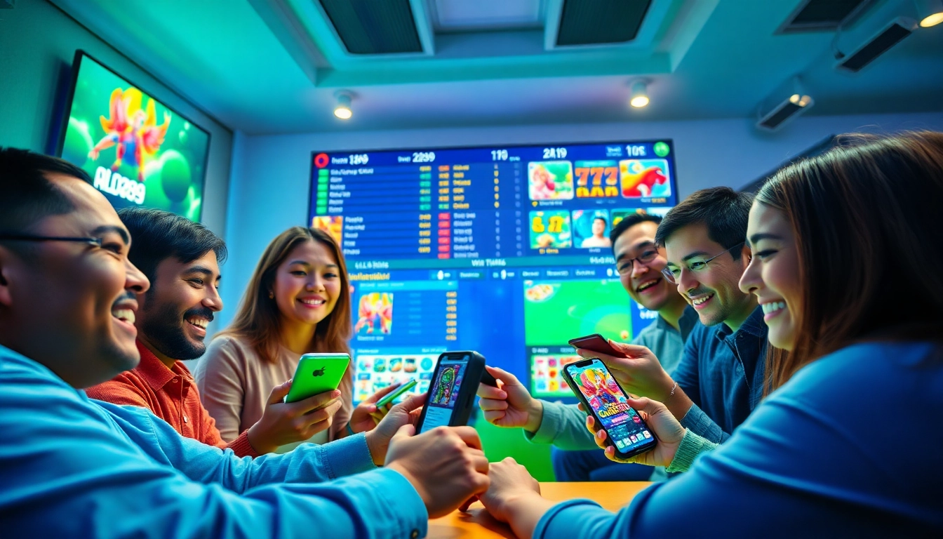 Dynamic portrayal of online betting excitement at Nhà Cái Alo789, showcasing live games and engaged players.